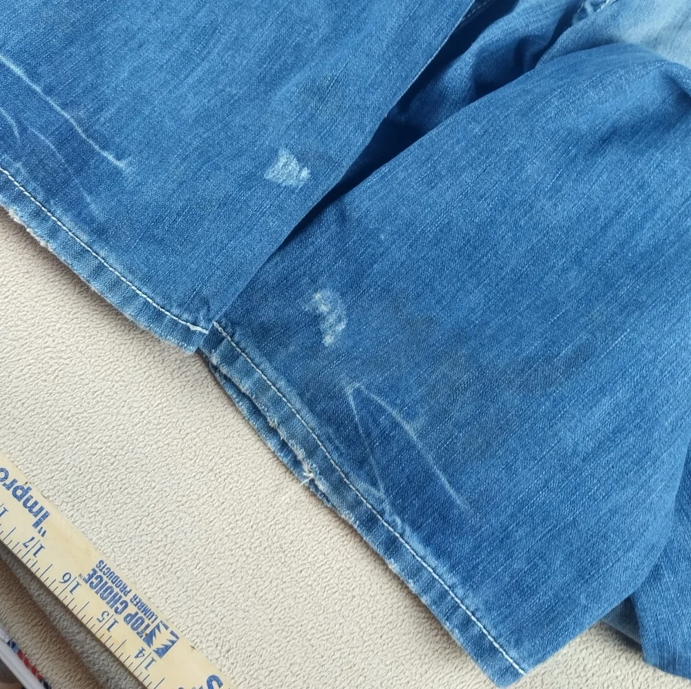 BKE Derek Jeans Men's Size 34x34 Bootcut  Thick Stitch Distressed